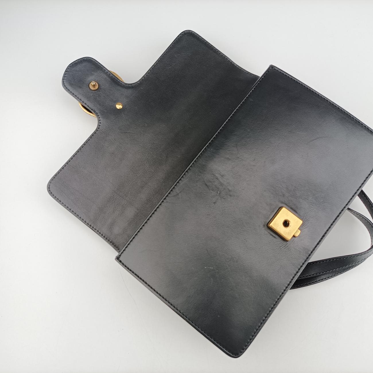 Vintage Gucci Animalier Black Leather 412007 shoulderbag | stylenewstar