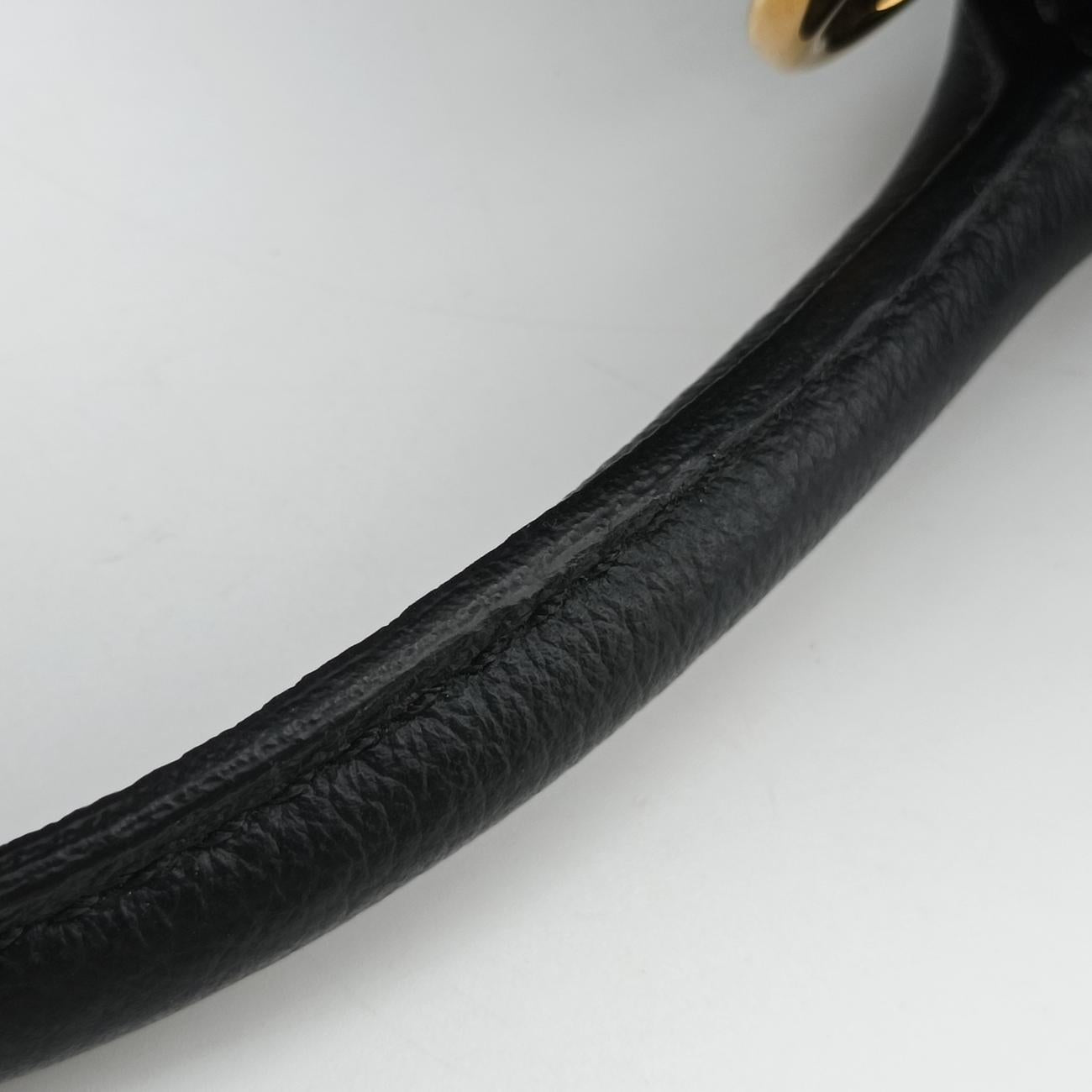 Pre-owned VERSACE medusa black leather  shoulderbag | stylenewstar