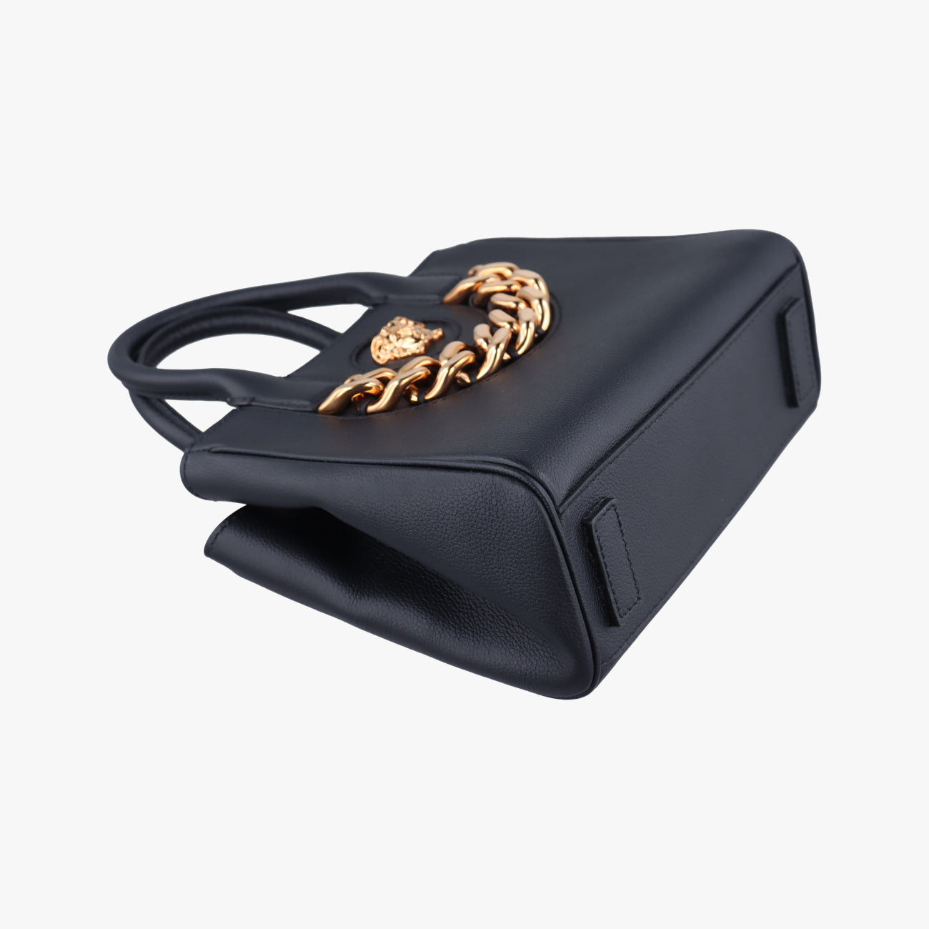 Pre-owned VERSACE medusa black leather  shoulderbag | stylenewstar