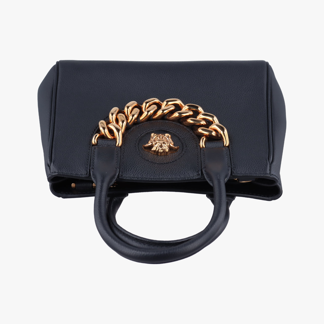 Pre-owned VERSACE medusa black leather  shoulderbag | stylenewstar