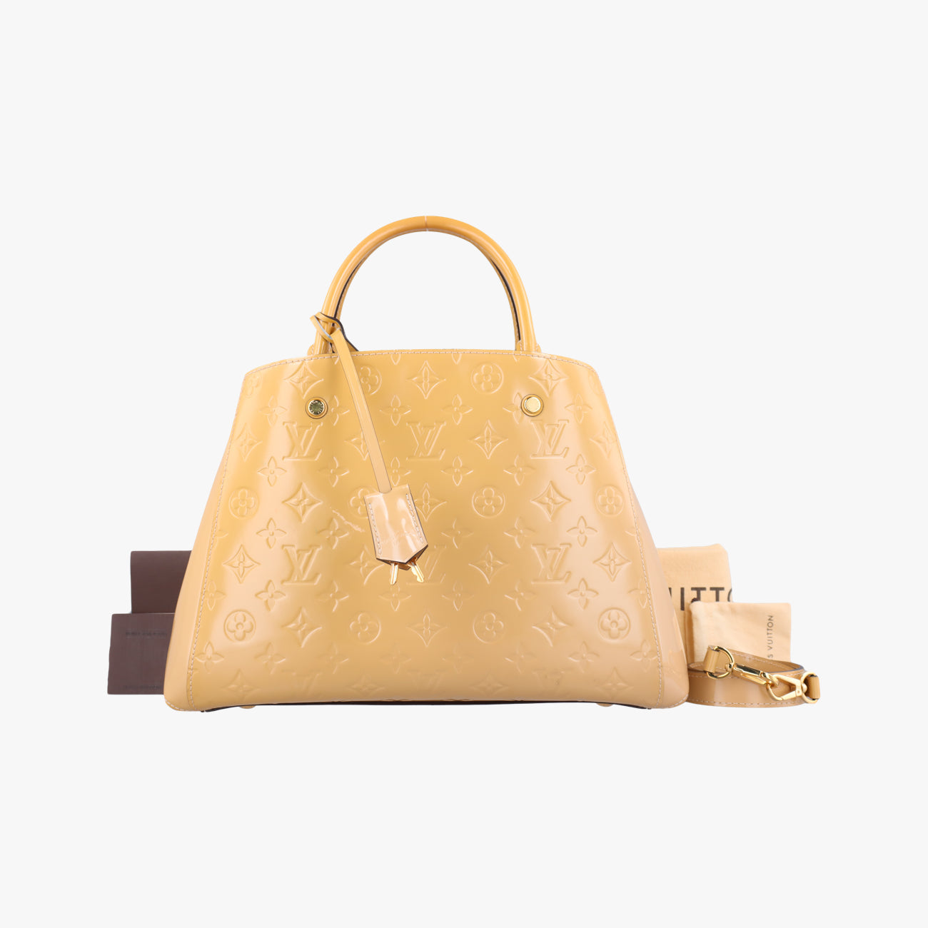 Pre-owned Louis Vuitton Montaigne MM Yellow Vernis M50169 shoulderbag | stylenewstar
