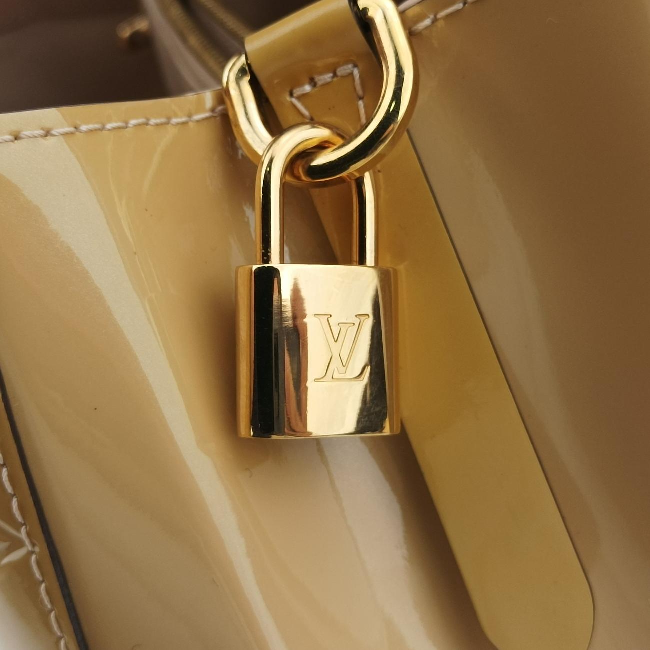 Pre-owned Louis Vuitton Montaigne MM Yellow Vernis M50169 shoulderbag | stylenewstar