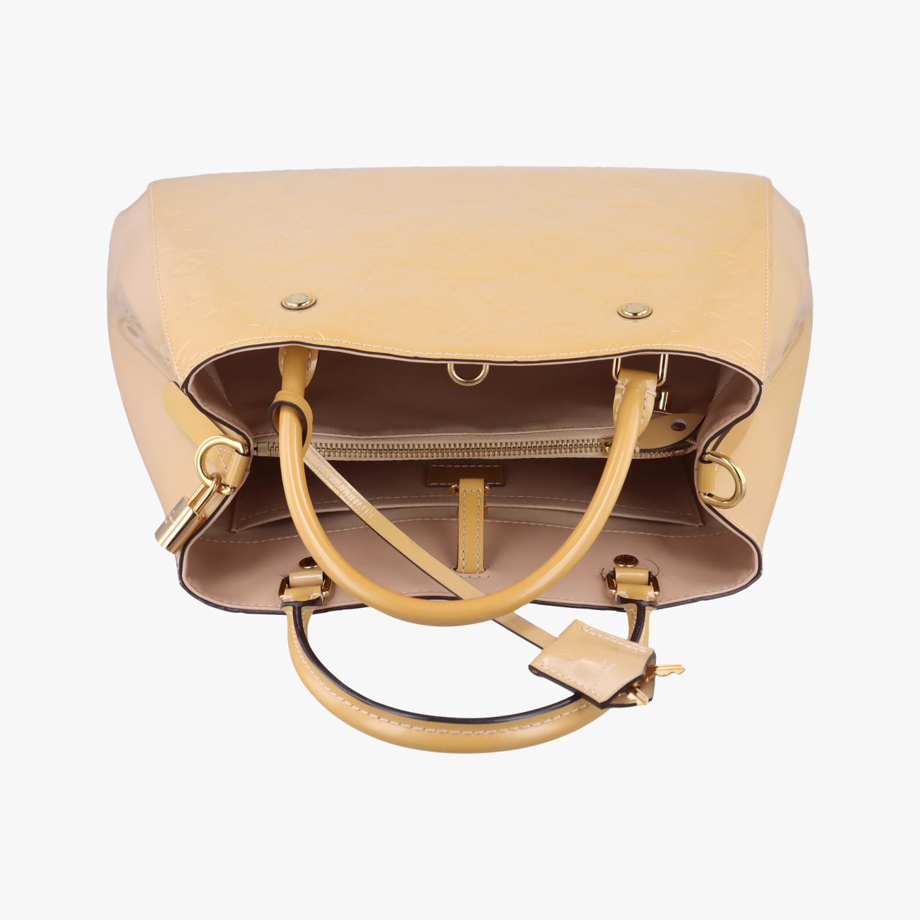 Pre-owned Louis Vuitton Montaigne MM Yellow Vernis M50169 shoulderbag | stylenewstar