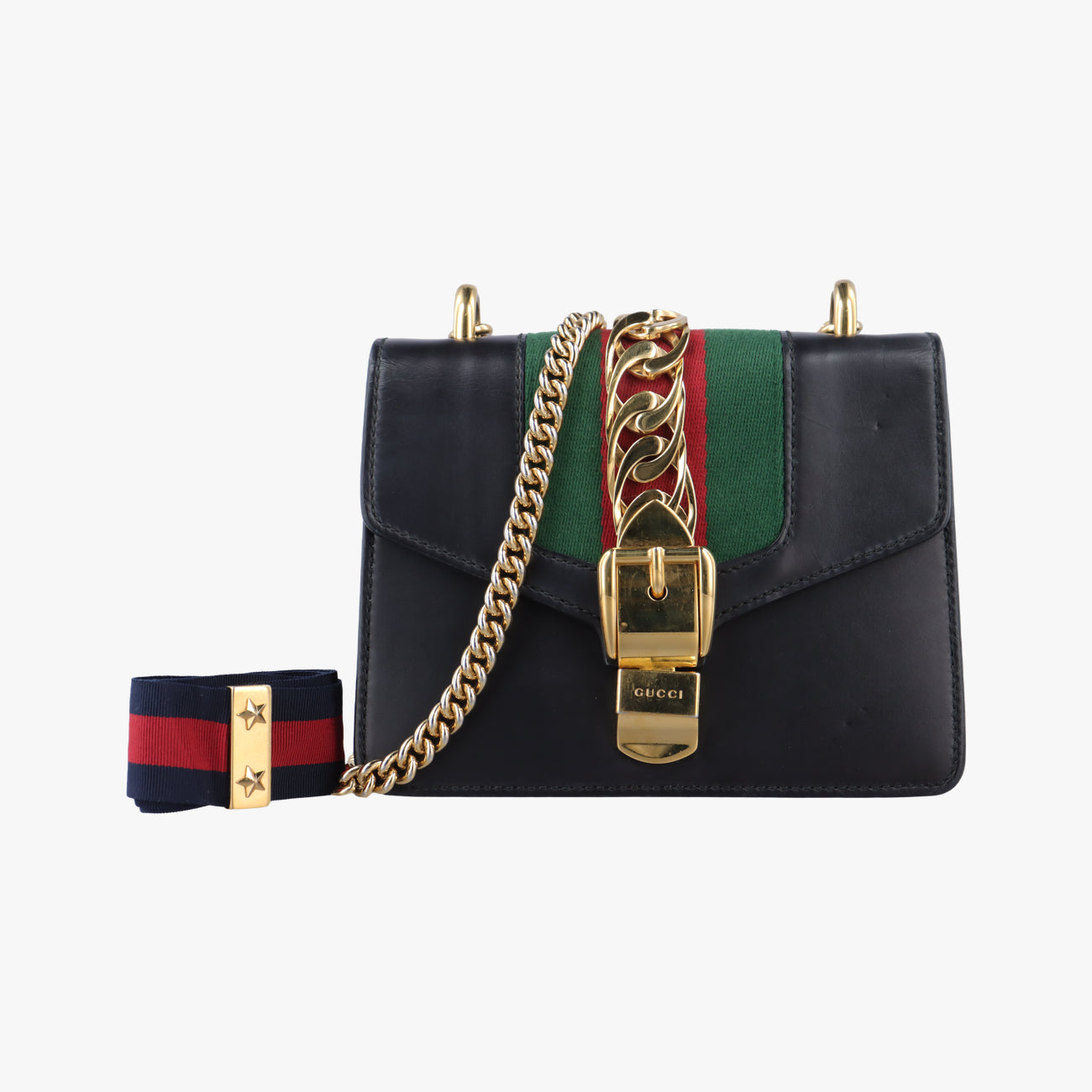 Vintage Gucci Sylvie Black×red×Green Leather 431666 shoulderbag | stylenewstar