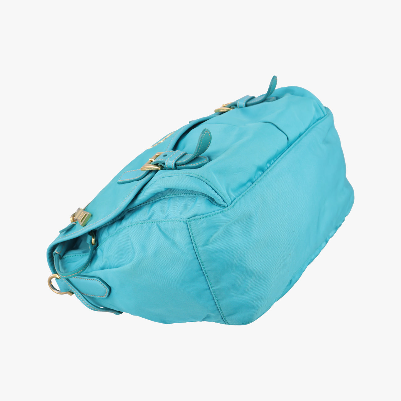 Pre-owned Prada buckle messenger Blue Nylon  shoulderbag | stylenewstar