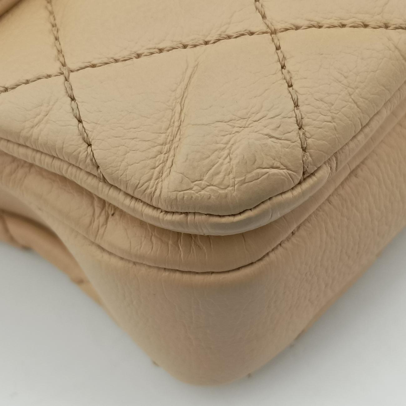 Pre-owned Chanel CC Logo Matelasse Urban Day Flap Beige Leather A67488 shoulderbag | stylenewstar