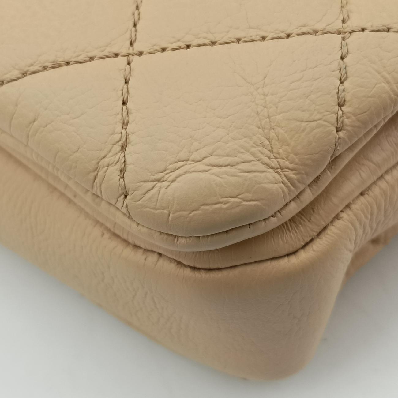 Pre-owned Chanel CC Logo Matelasse Urban Day Flap Beige Leather A67488 shoulderbag | stylenewstar