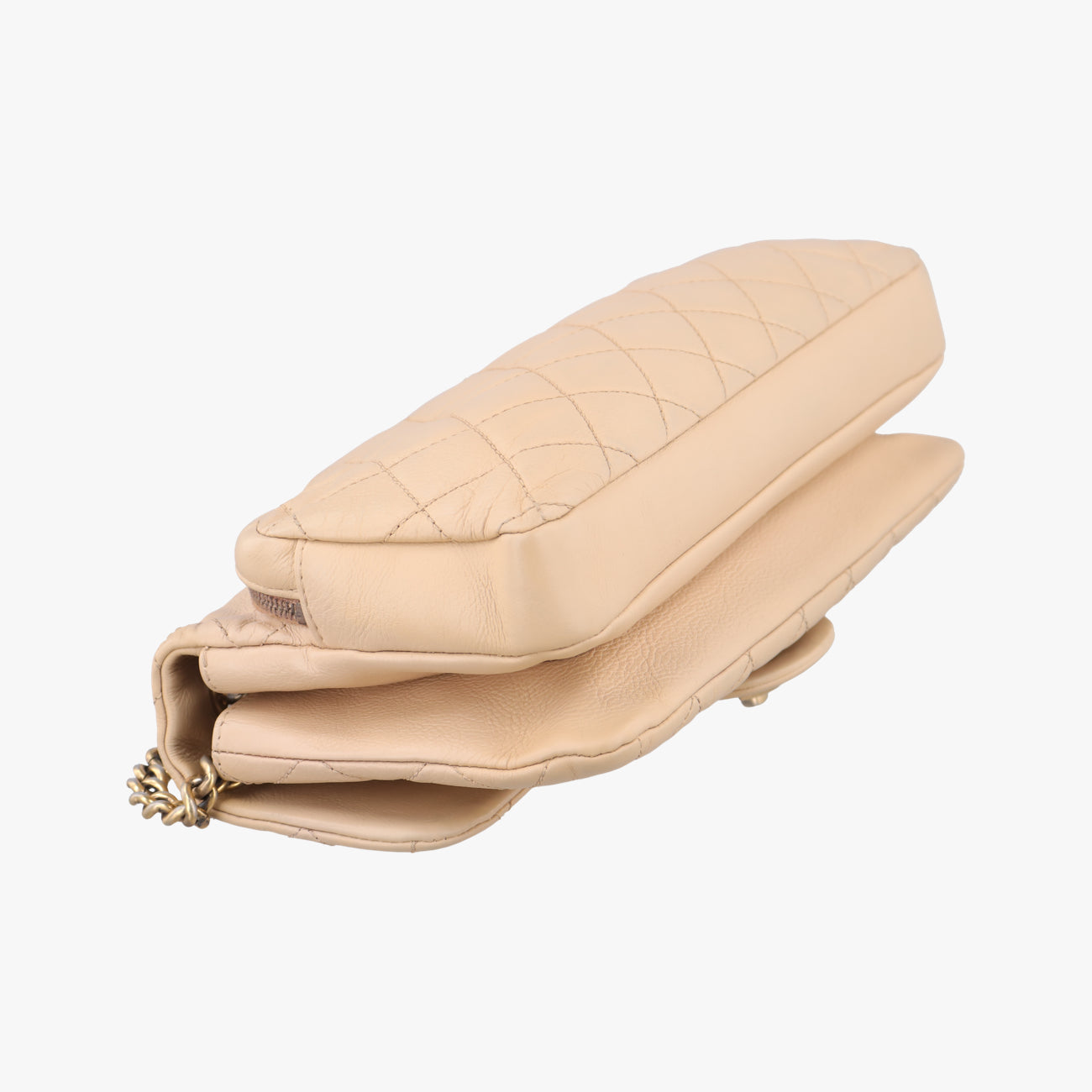 Pre-owned Chanel CC Logo Matelasse Urban Day Flap Beige Leather A67488 shoulderbag | stylenewstar