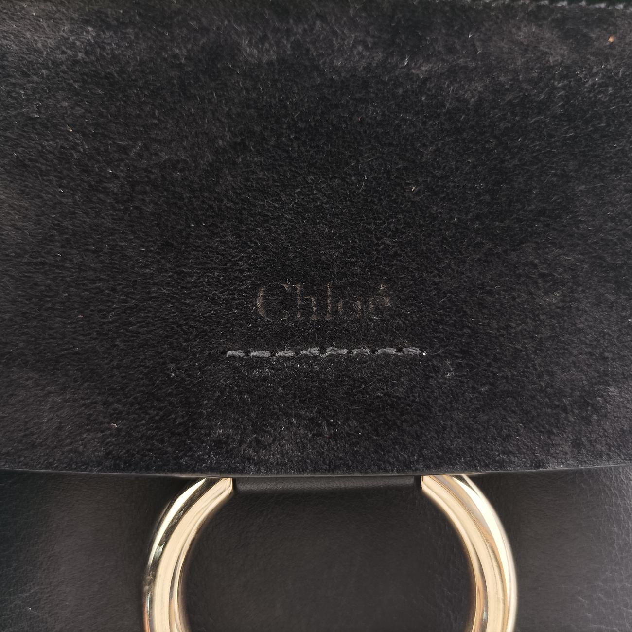 Pre-owned Chloe FAYE Black Leather × suede  shoulderbag | stylenewstar