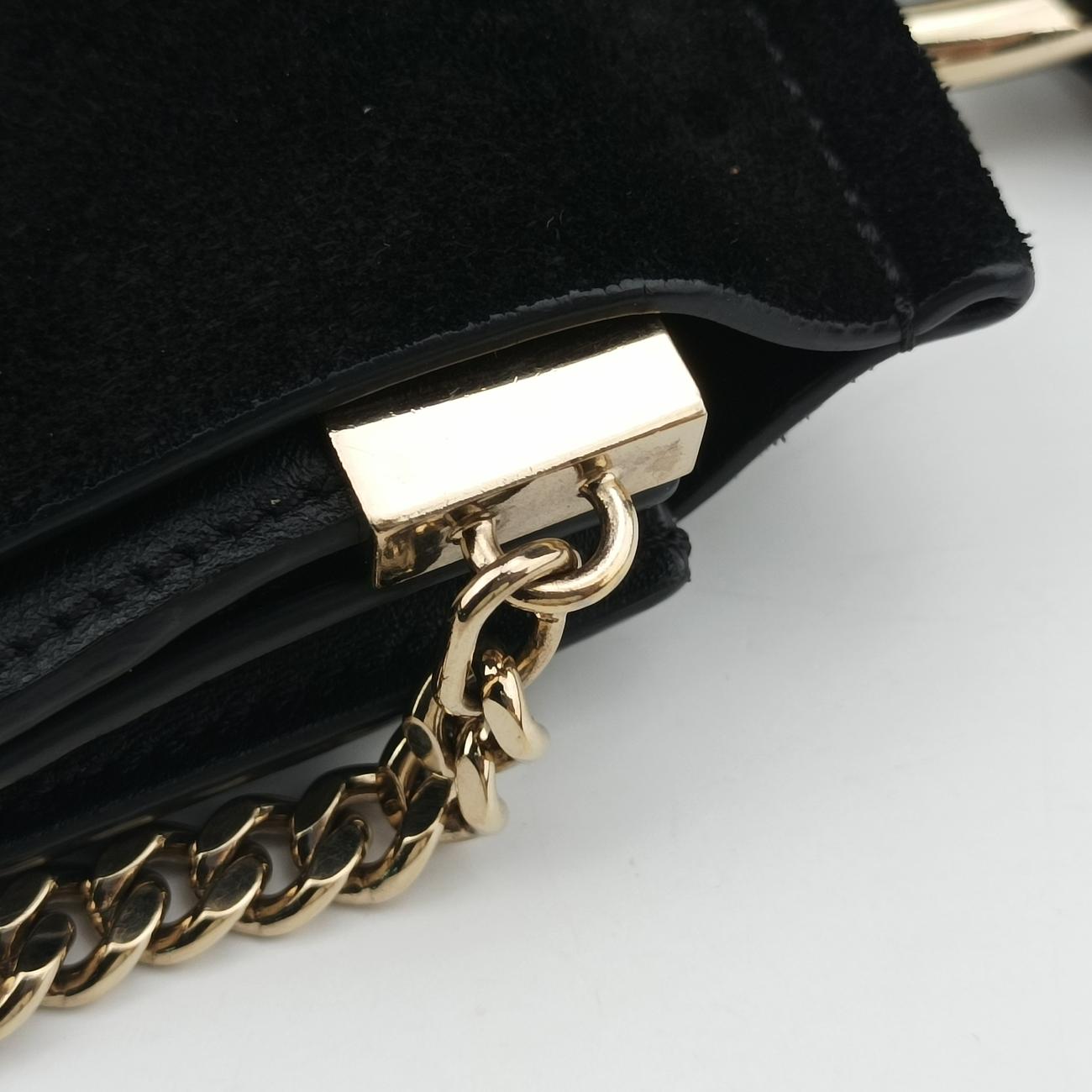 Pre-owned Chloe FAYE Black Leather × suede  shoulderbag | stylenewstar