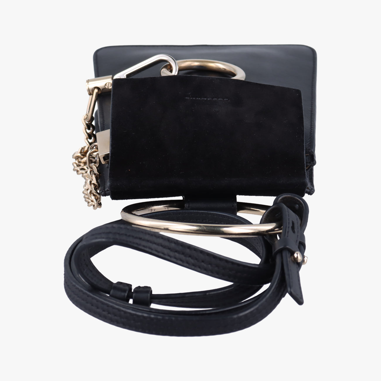 Pre-owned Chloe FAYE Black Leather × suede  shoulderbag | stylenewstar