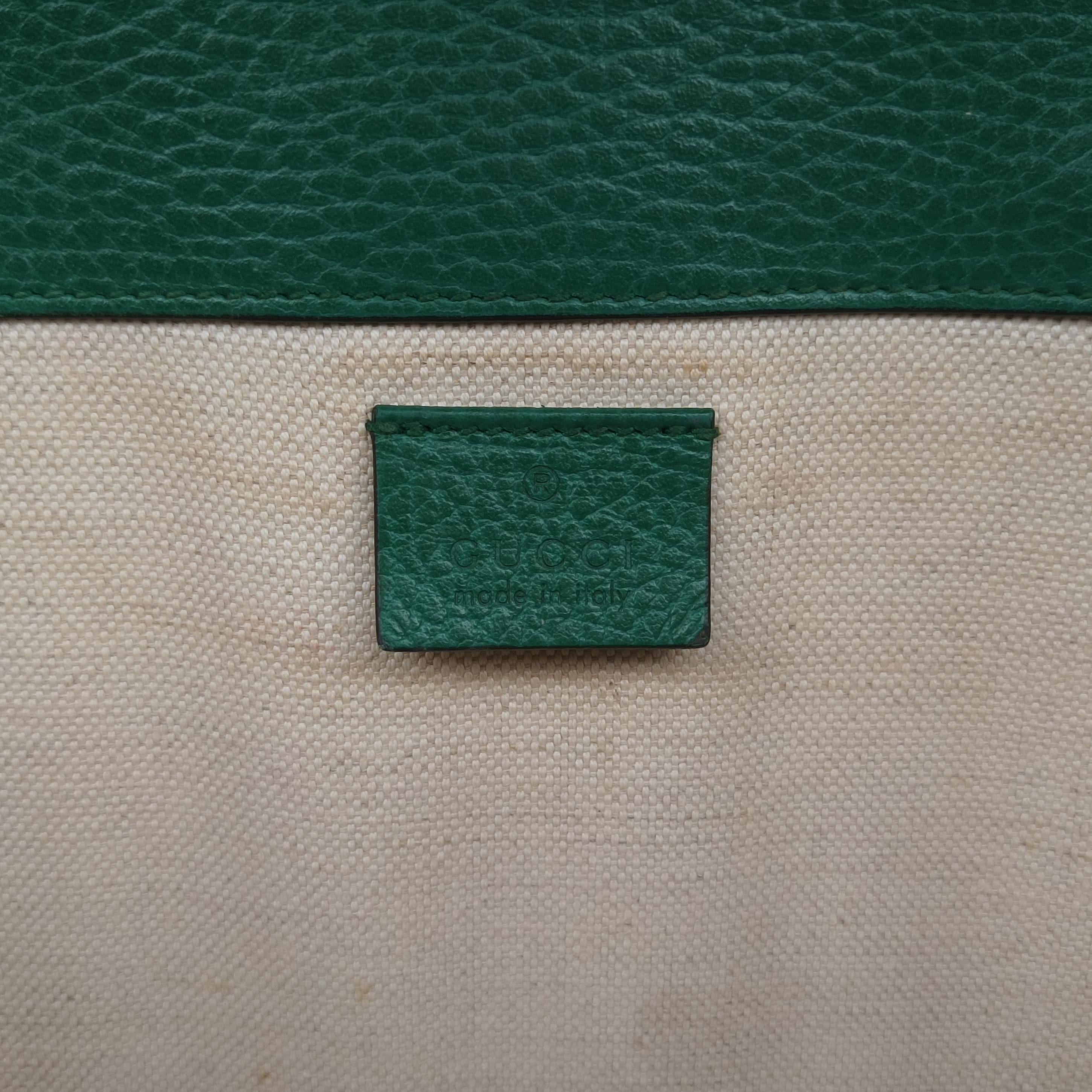 Pre-owned Gucci Dionysus Green Leather 400249 shoulderbag | stylenewstar