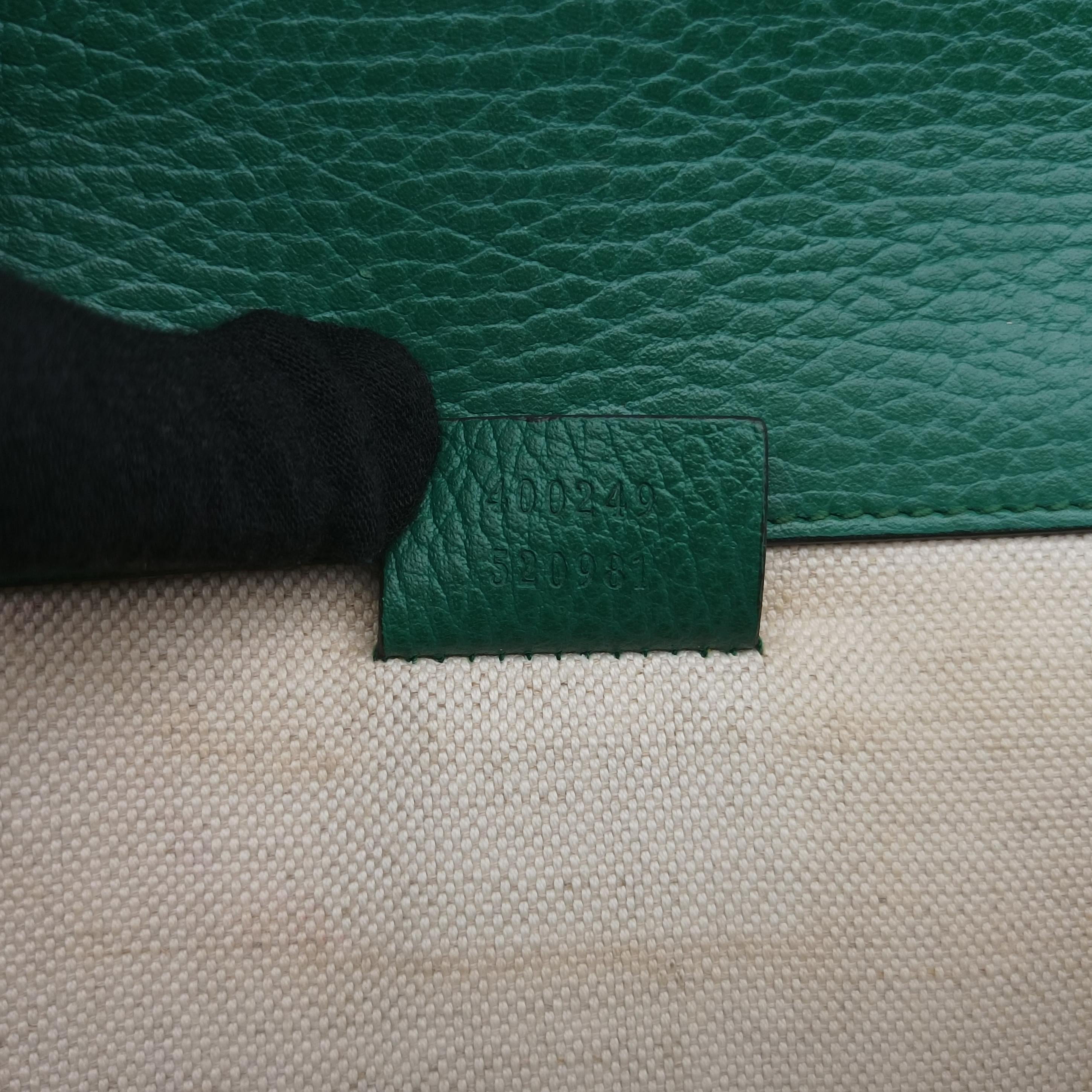 Pre-owned Gucci Dionysus Green Leather 400249 shoulderbag | stylenewstar