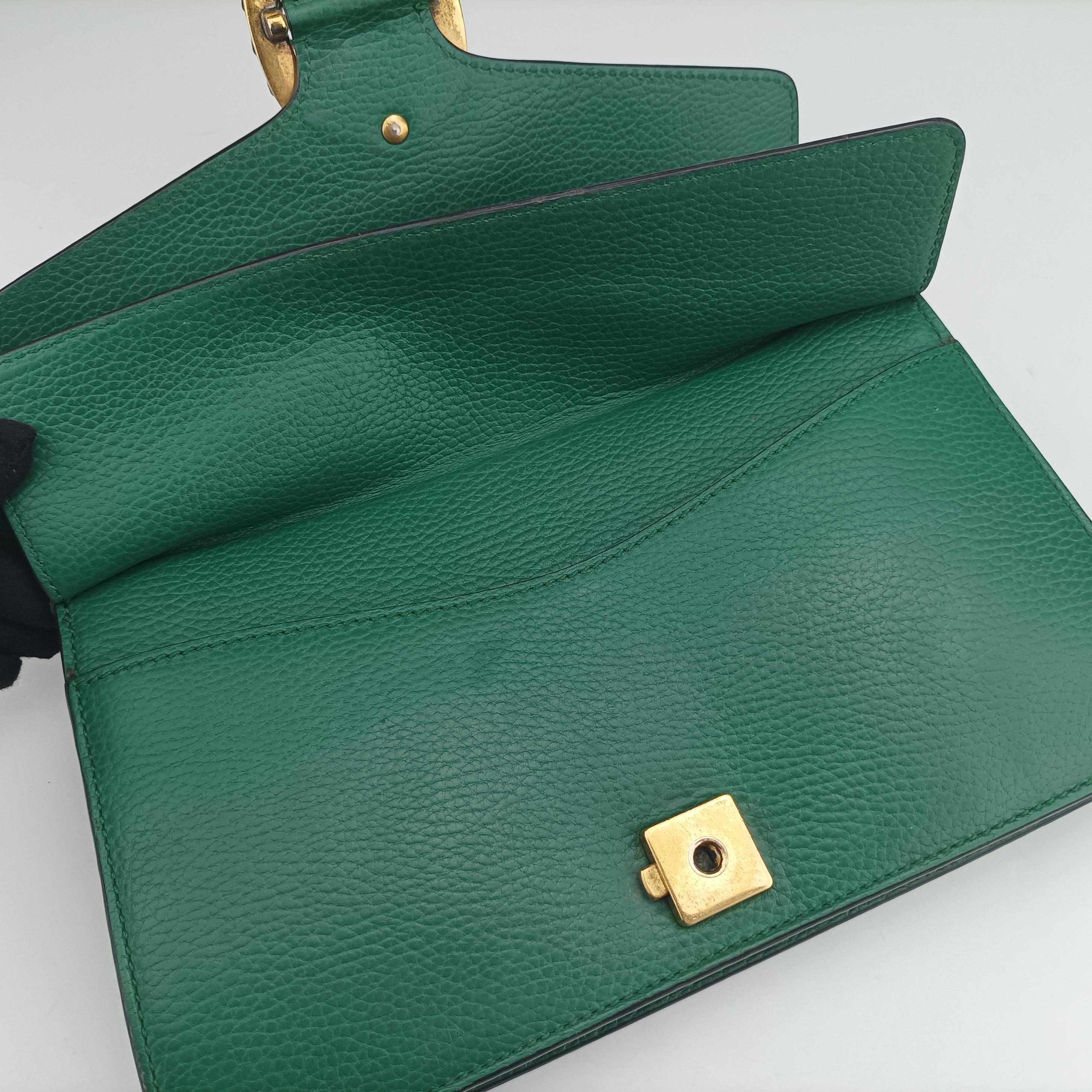 Pre-owned Gucci Dionysus Green Leather 400249 shoulderbag | stylenewstar