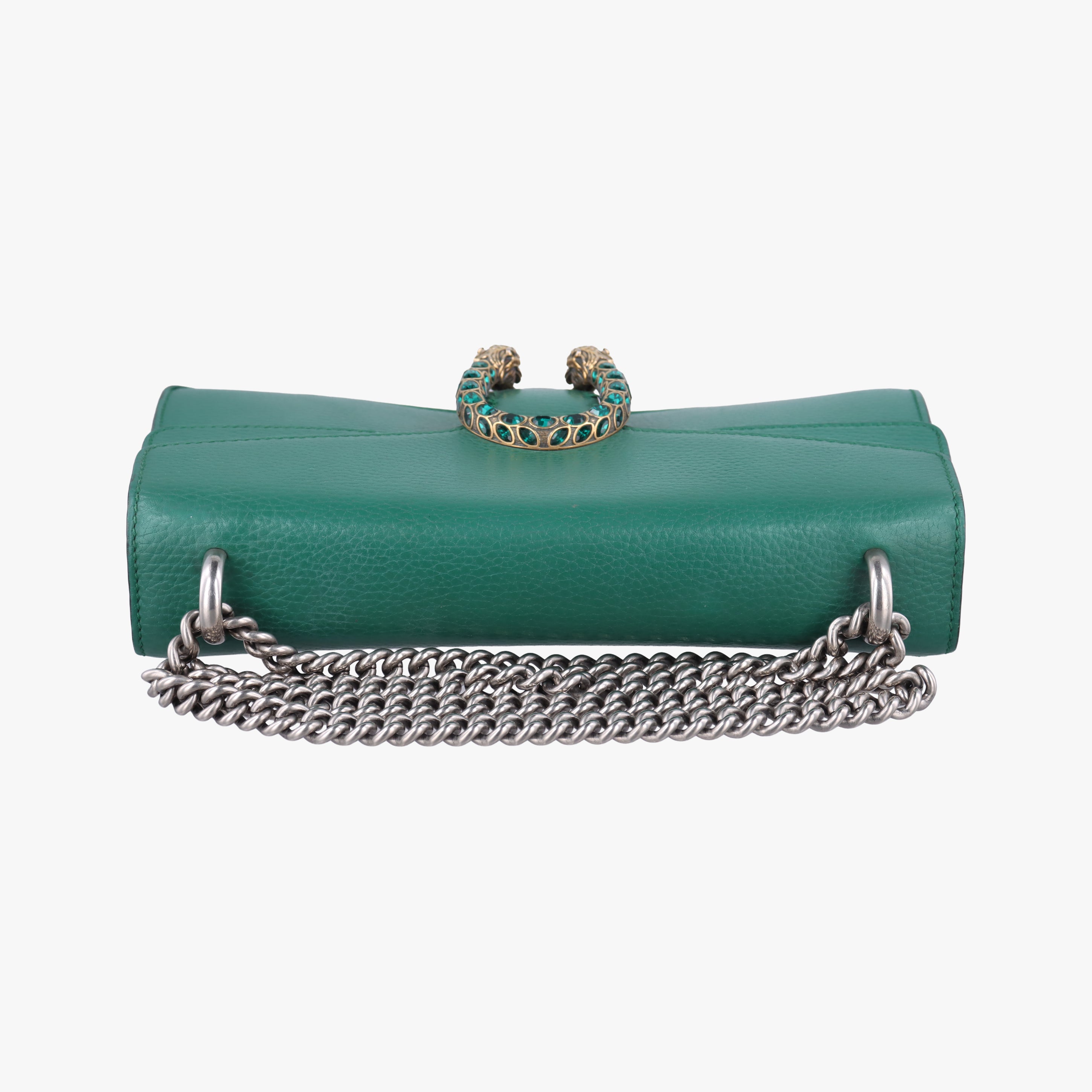 Pre-owned Gucci Dionysus Green Leather 400249 shoulderbag | stylenewstar