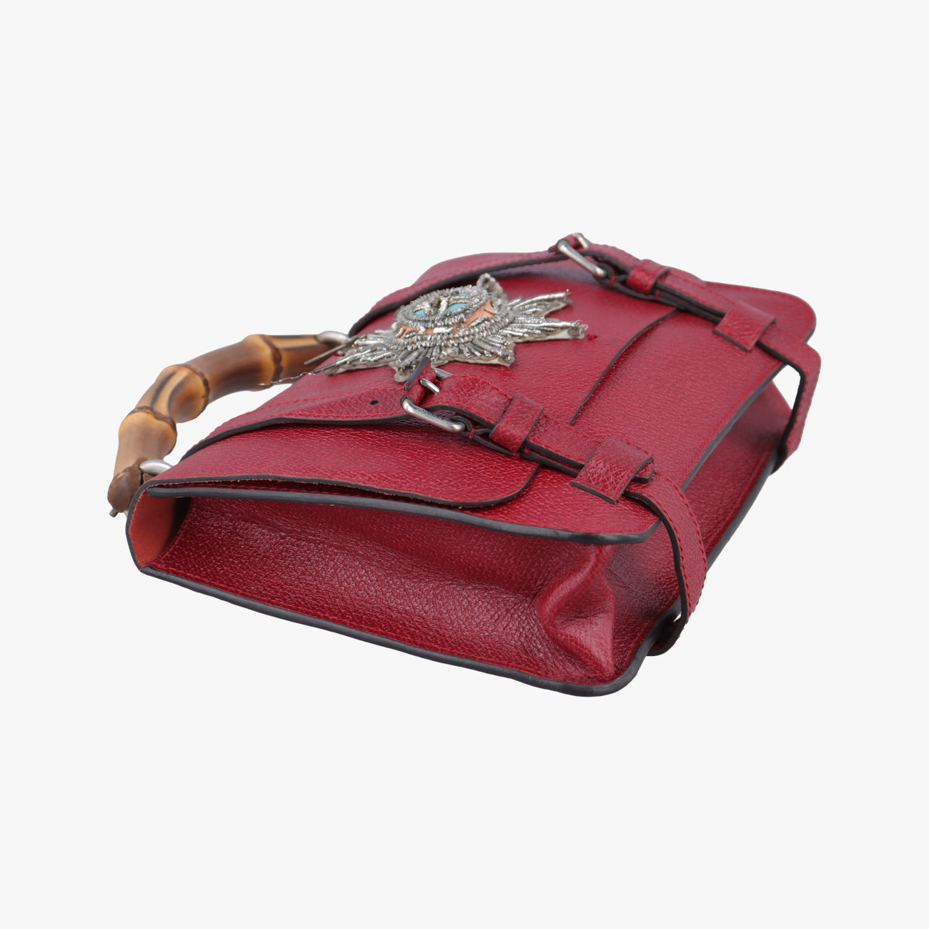 Pre-owned Gucci Bamboo Red Leather 484676 shoulderbag | stylenewstar