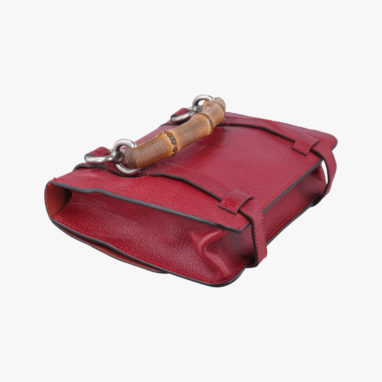 Pre-owned Gucci Bamboo Red Leather 484676 shoulderbag | stylenewstar