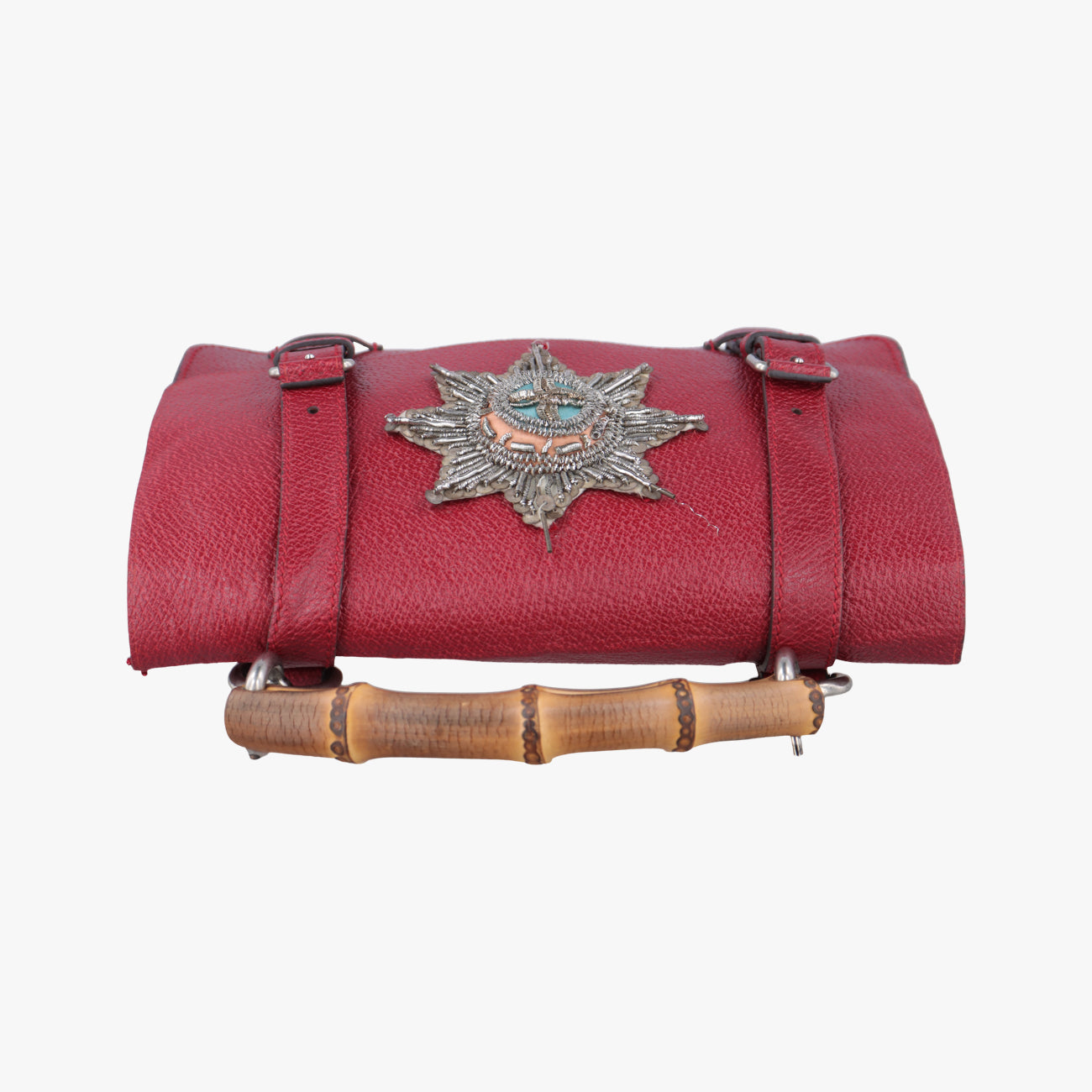 Pre-owned Gucci Bamboo Red Leather 484676 shoulderbag | stylenewstar