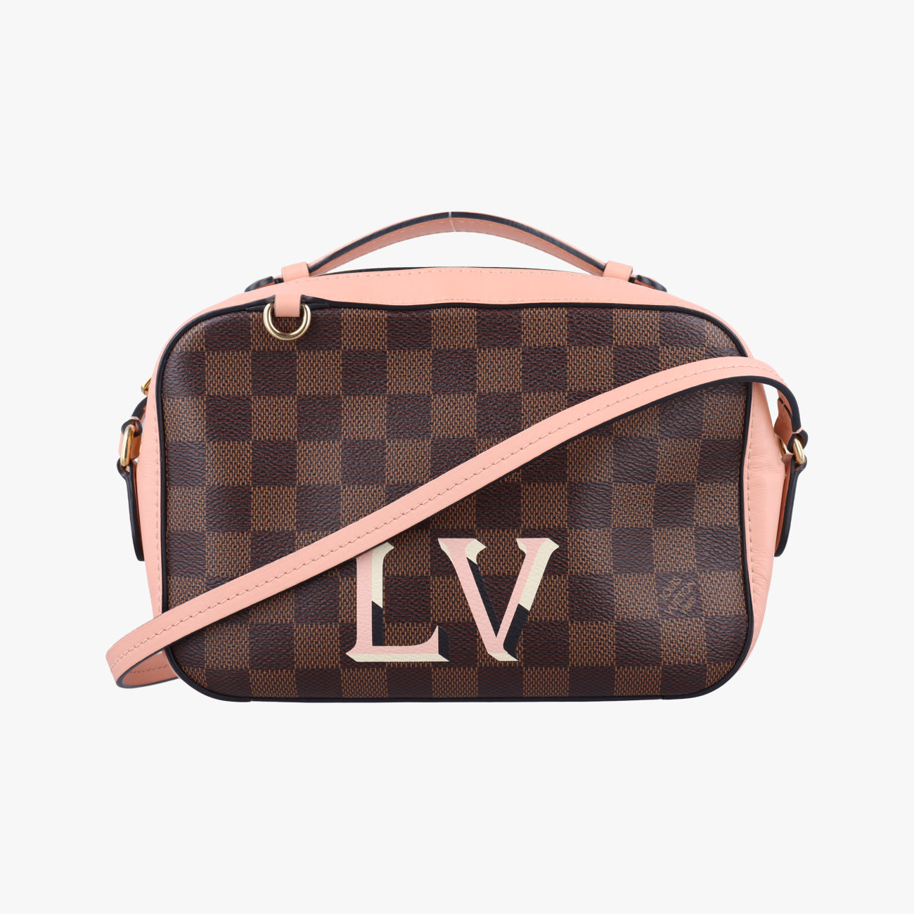 Vintage Louis Vuitton SANTA MONICA EBENE×VENUS Damier Canvas×calf leather N40179 shoulderbag | stylenewstar