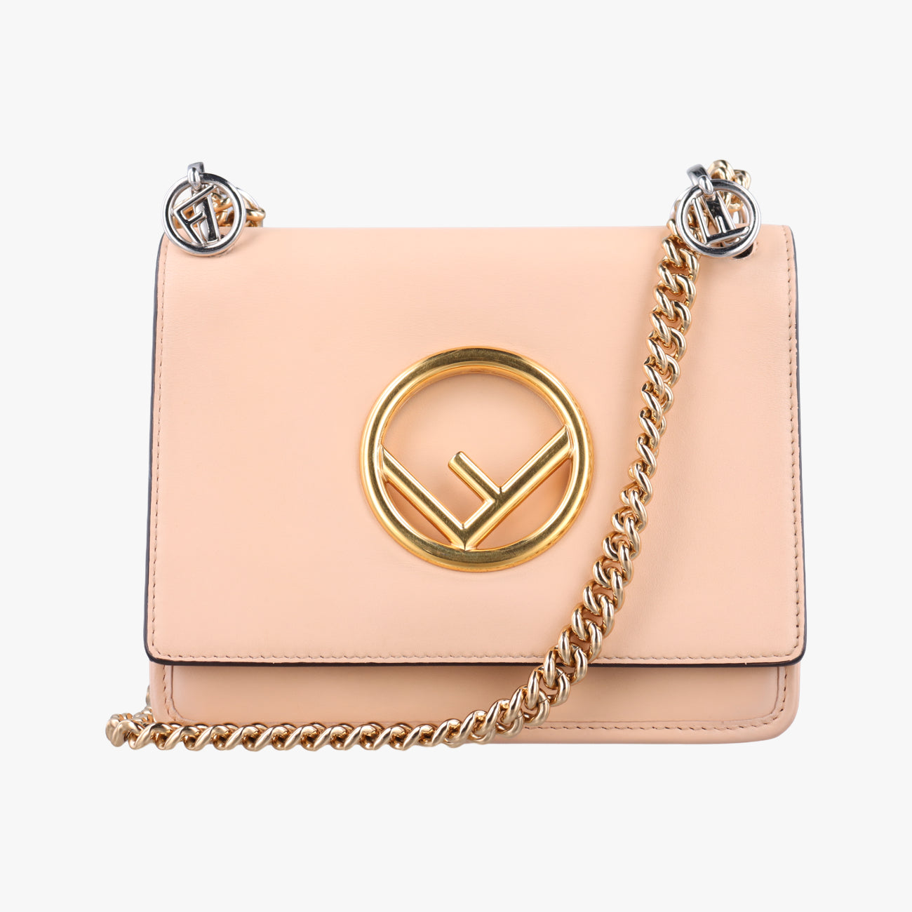 Vintage Fendi KAN I F beige Leather 8BH286 shoulderbag | stylenewstar