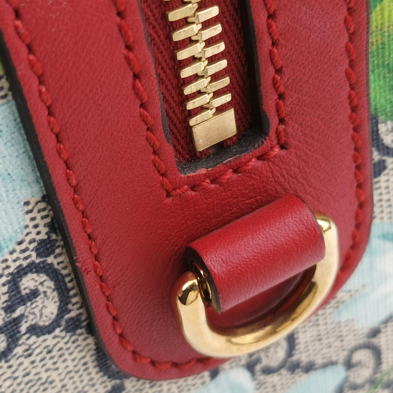 Vintage Gucci GG Blooms beige×blue×Multicolour PVC coated canvas 546314 shoulderbag | stylenewstar