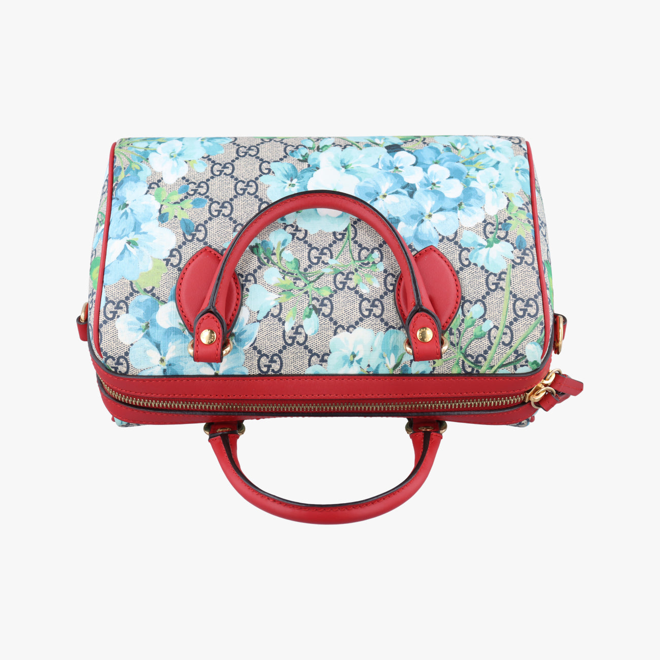 Vintage Gucci GG Blooms beige×blue×Multicolour PVC coated canvas 546314 shoulderbag | stylenewstar