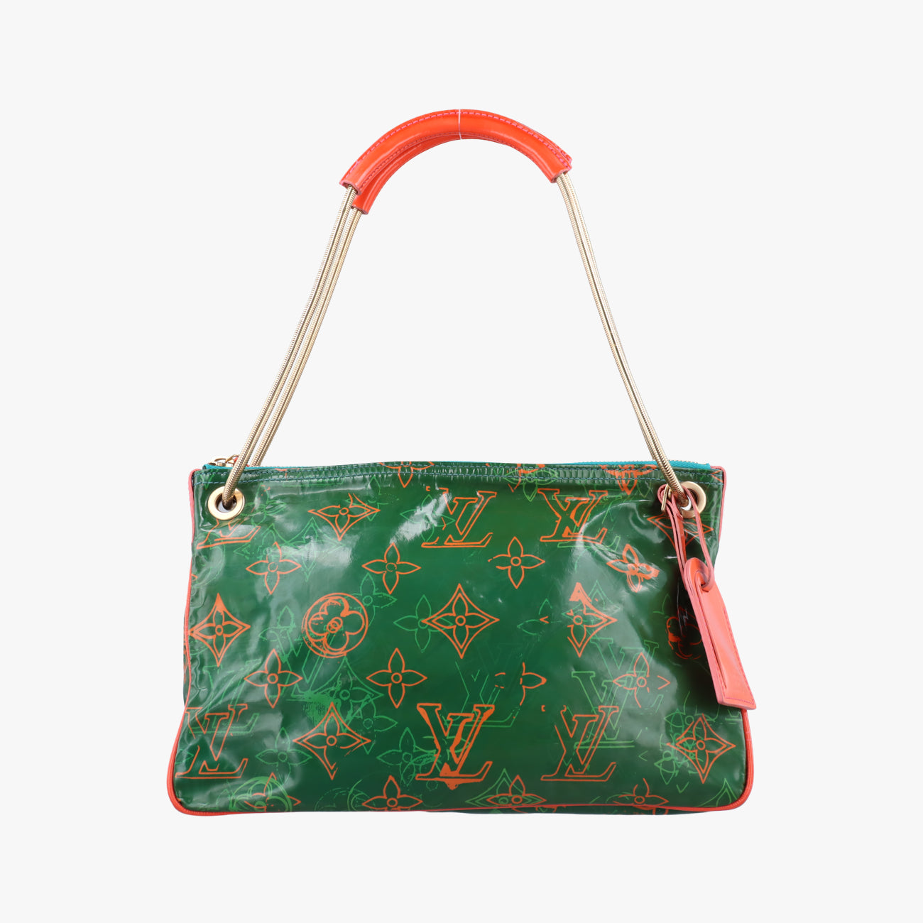 Pre-owned Louis Vuitton Monogram Bonbon Green×Orange Vernis M95748 handbag | stylenewstar