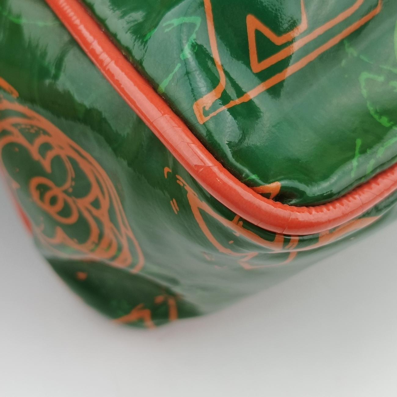 Pre-owned Louis Vuitton Monogram Bonbon Green×Orange Vernis M95748 handbag | stylenewstar