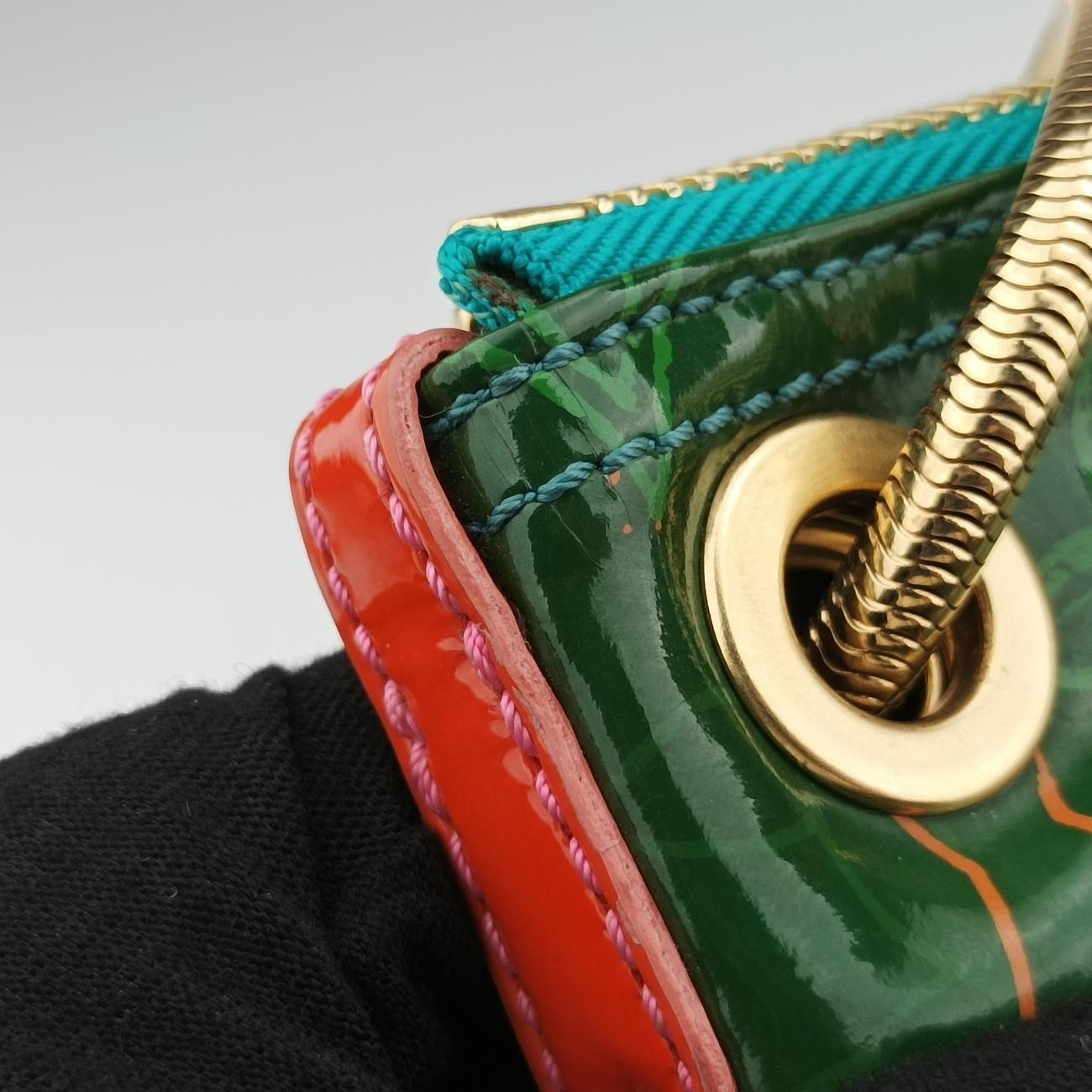 Pre-owned Louis Vuitton Monogram Bonbon Green×Orange Vernis M95748 handbag | stylenewstar