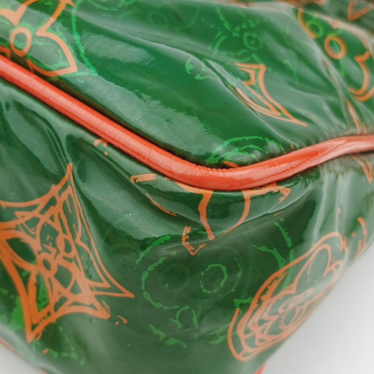 Pre-owned Louis Vuitton Monogram Bonbon Green×Orange Vernis M95748 handbag | stylenewstar