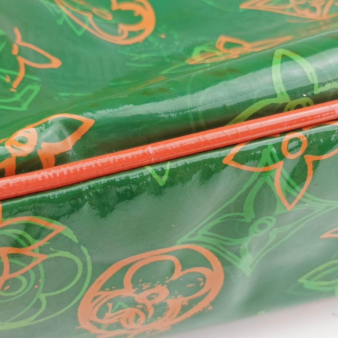 Pre-owned Louis Vuitton Monogram Bonbon Green×Orange Vernis M95748 handbag | stylenewstar