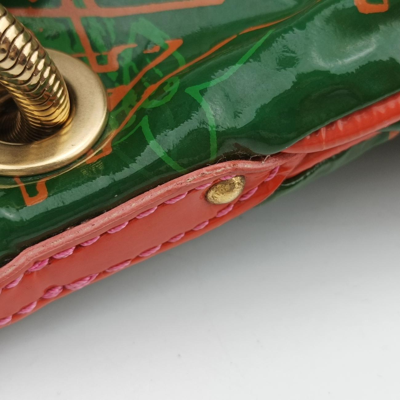 Pre-owned Louis Vuitton Monogram Bonbon Green×Orange Vernis M95748 handbag | stylenewstar