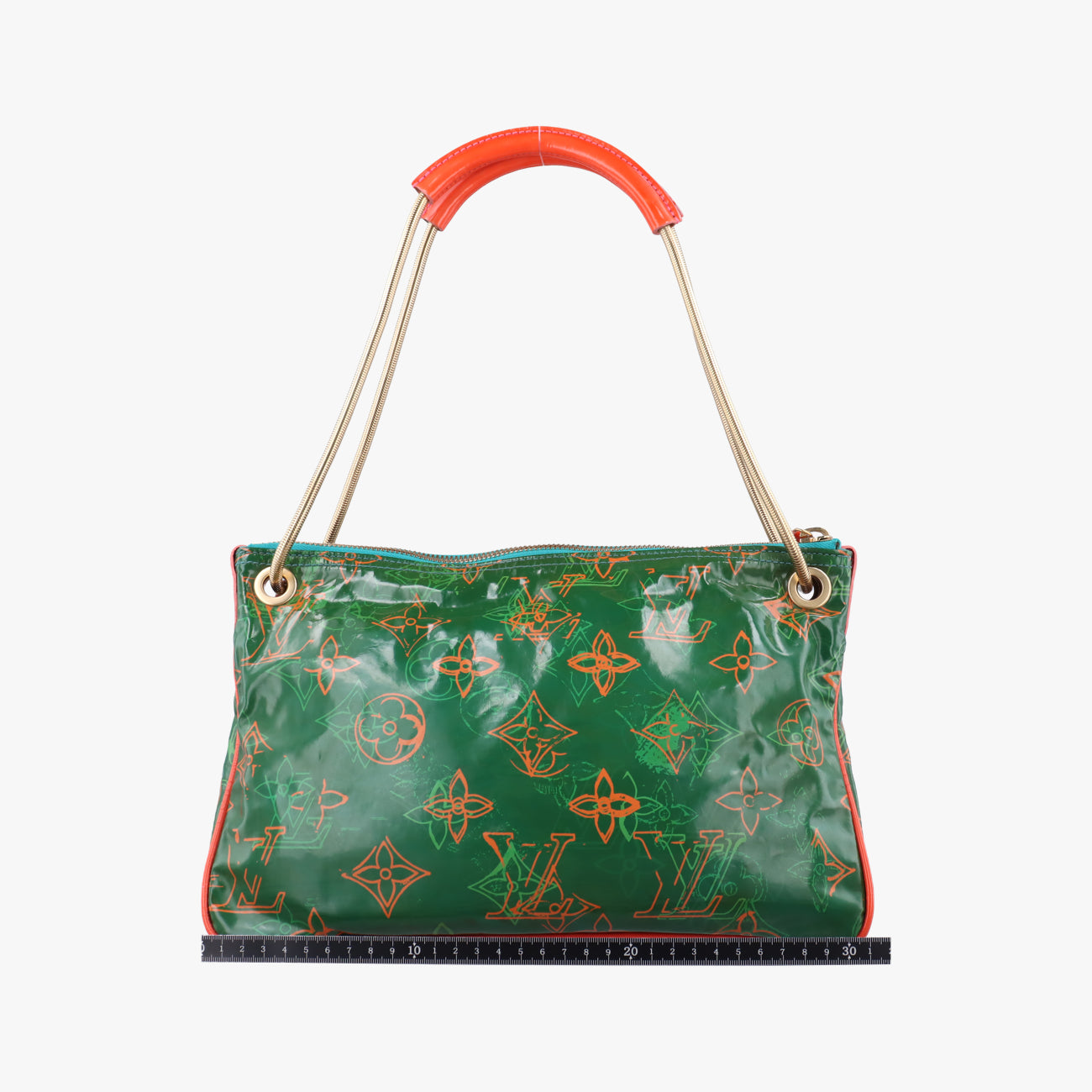 Pre-owned Louis Vuitton Monogram Bonbon Green×Orange Vernis M95748 handbag | stylenewstar