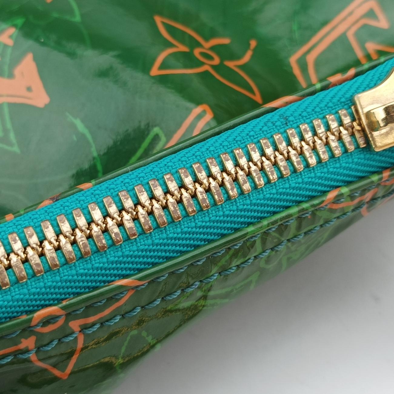 Pre-owned Louis Vuitton Monogram Bonbon Green×Orange Vernis M95748 handbag | stylenewstar