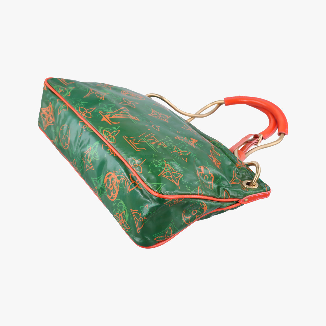 Pre-owned Louis Vuitton Monogram Bonbon Green×Orange Vernis M95748 handbag | stylenewstar