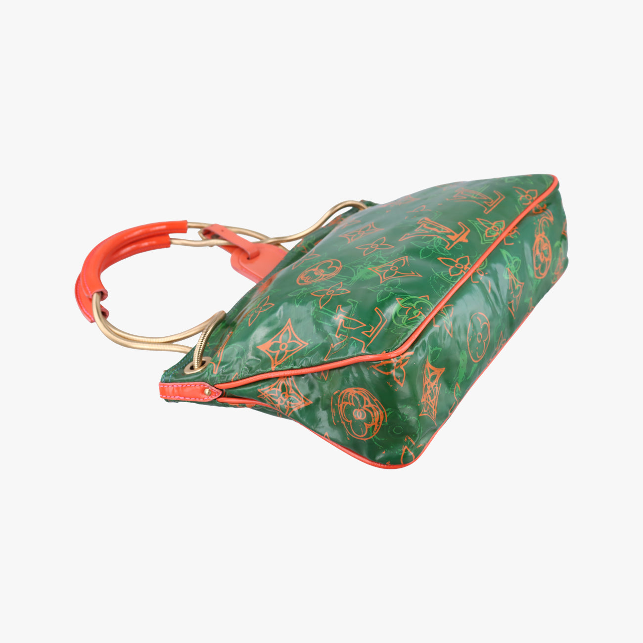 Pre-owned Louis Vuitton Monogram Bonbon Green×Orange Vernis M95748 handbag | stylenewstar