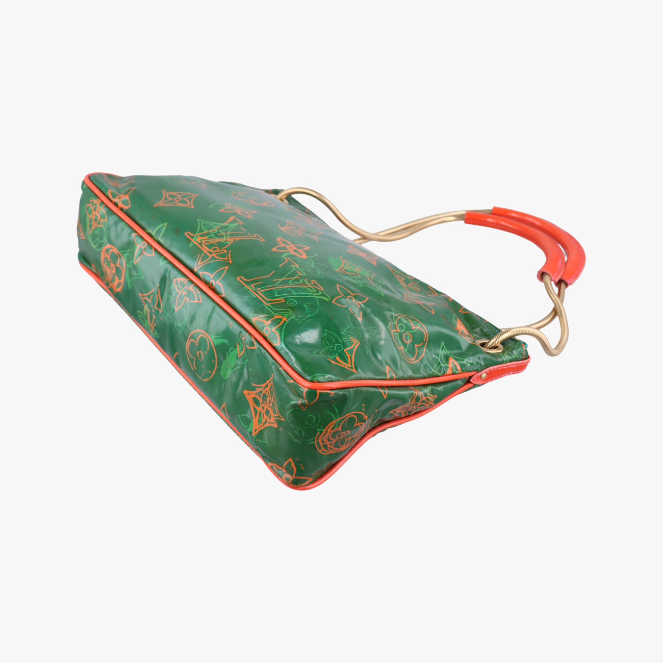 Pre-owned Louis Vuitton Monogram Bonbon Green×Orange Vernis M95748 handbag | stylenewstar