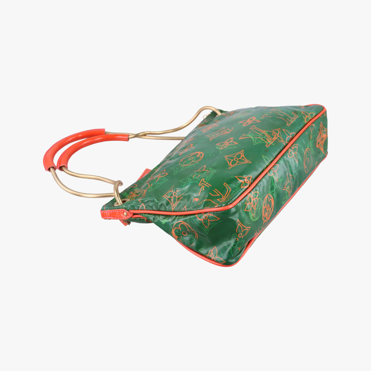 Pre-owned Louis Vuitton Monogram Bonbon Green×Orange Vernis M95748 handbag | stylenewstar