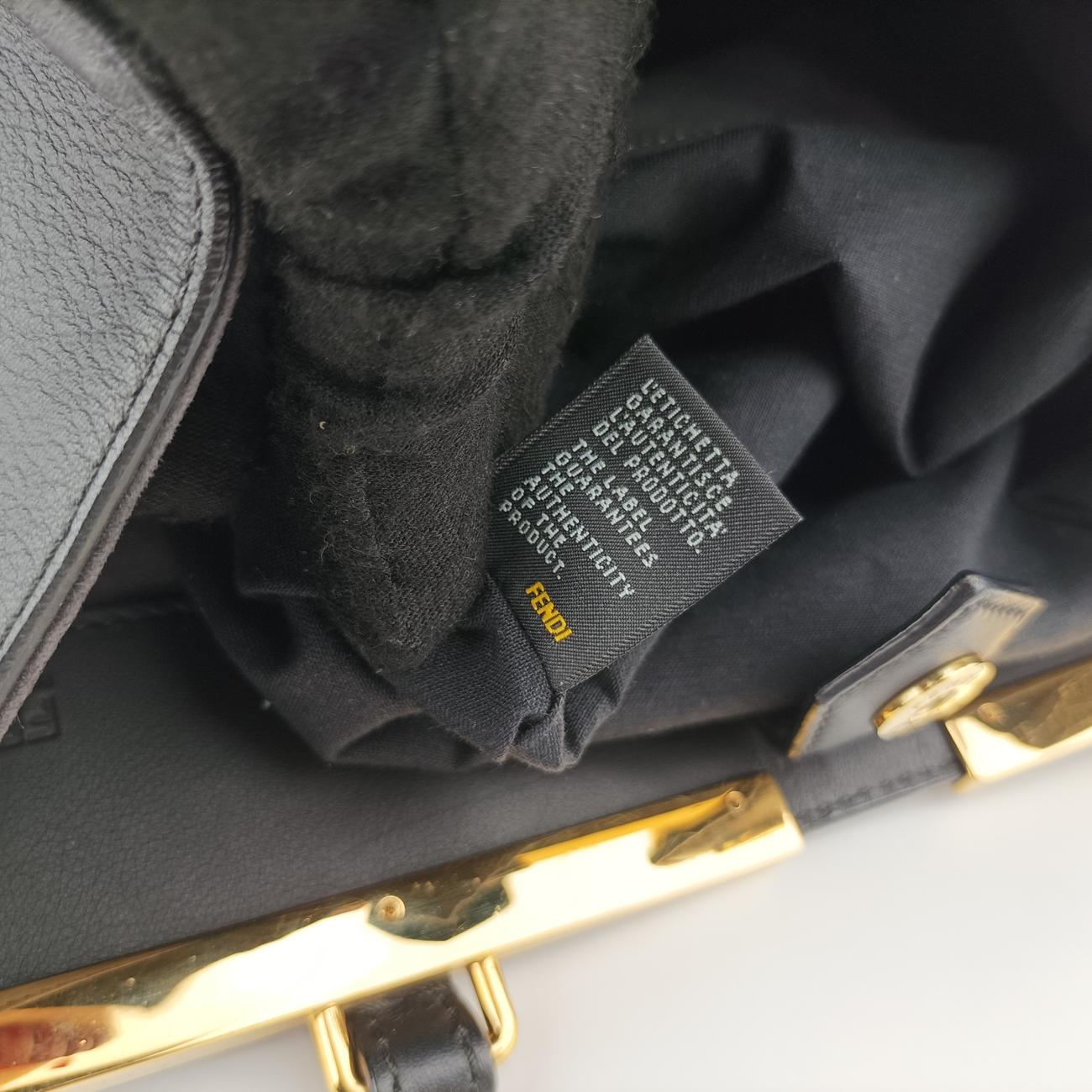 Secondhand Fendi Troisjours Black Leather 8BH272 handbag | stylenewstar