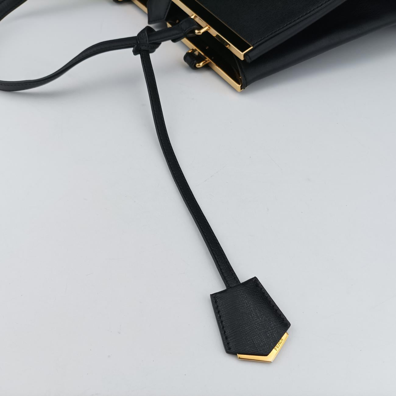 Secondhand Fendi Troisjours Black Leather 8BH272 handbag | stylenewstar