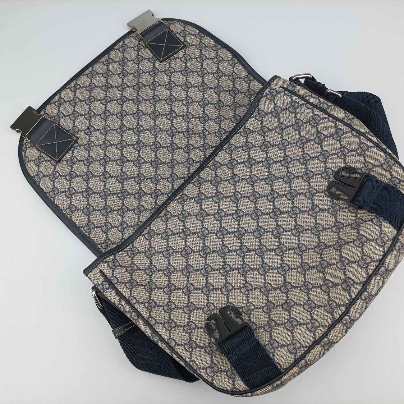 Pre-owned Gucci GG Plus Messenger Brown×black PVC coated canvas 201732 shoulderbag | stylenewstar