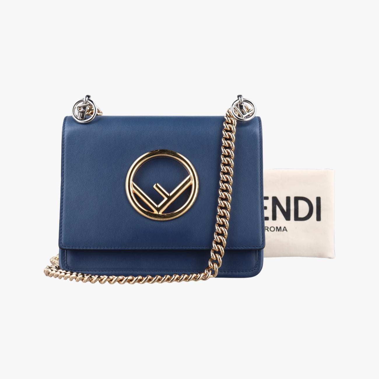 Vintage Fendi KAN I F Navy Leather 8BT286 shoulderbag | stylenewstar