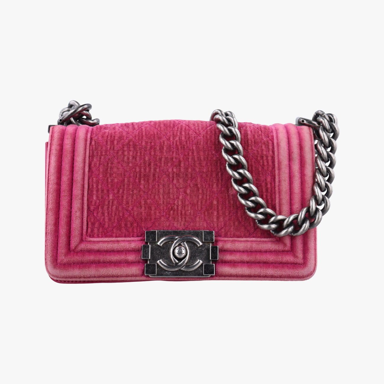 Pre-owned Chanel BOY CHANEL Purple velour A67416 shoulderbag | stylenewstar