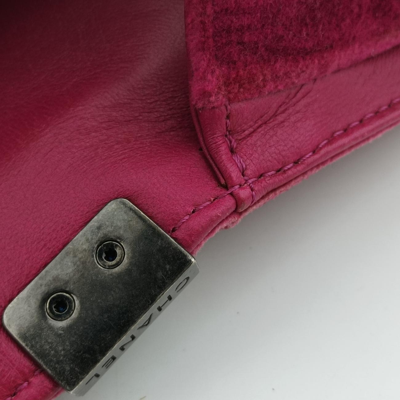 Pre-owned Chanel BOY CHANEL Purple velour A67416 shoulderbag | stylenewstar