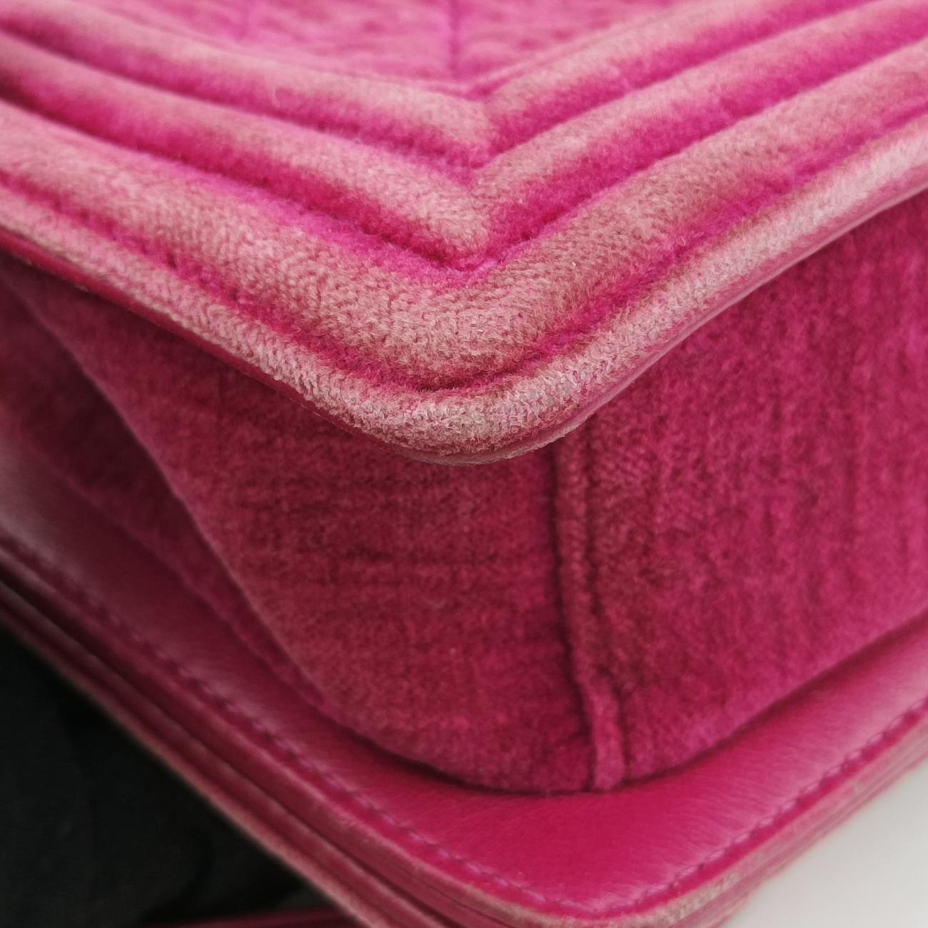 Pre-owned Chanel BOY CHANEL Purple velour A67416 shoulderbag | stylenewstar