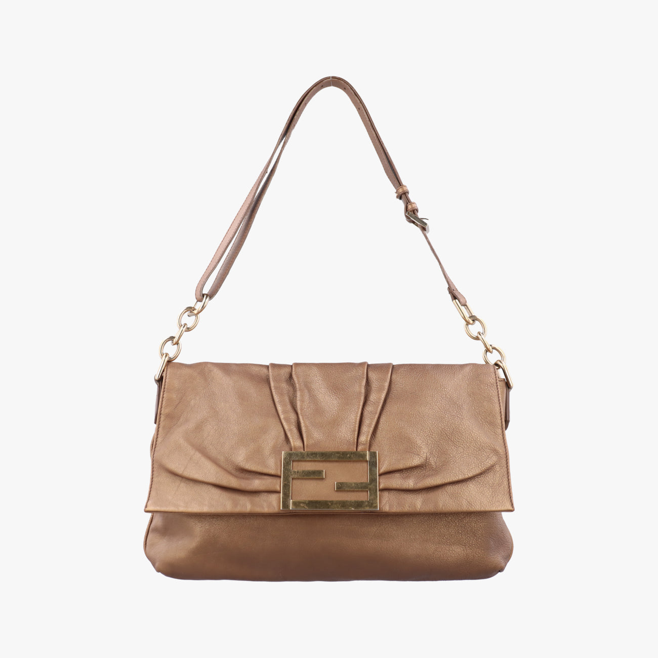 Secondhand Fendi Mia Flap Golden Leather 8BT163 shoulderbag | stylenewstar