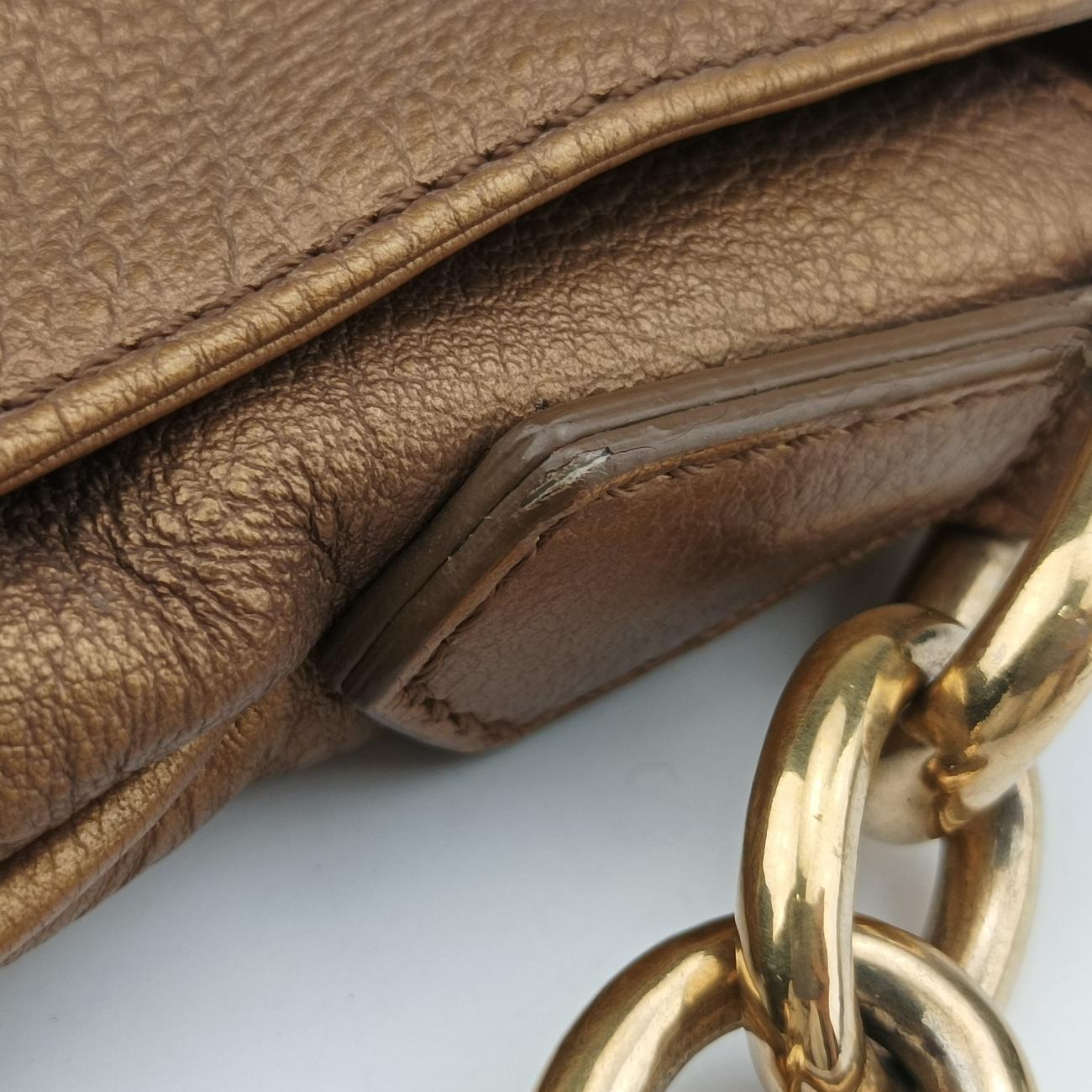 Secondhand Fendi Mia Flap Golden Leather 8BT163 shoulderbag | stylenewstar