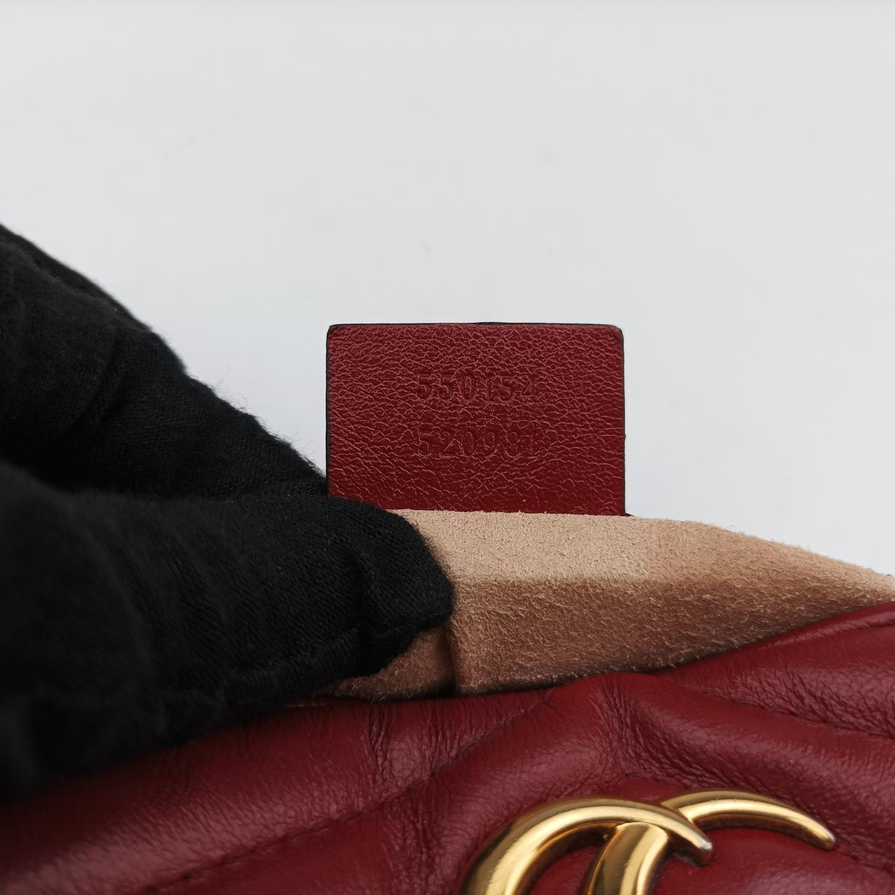 Pre-owned Gucci GG Marmont Red Leather 550154 shoulderbag | stylenewstar