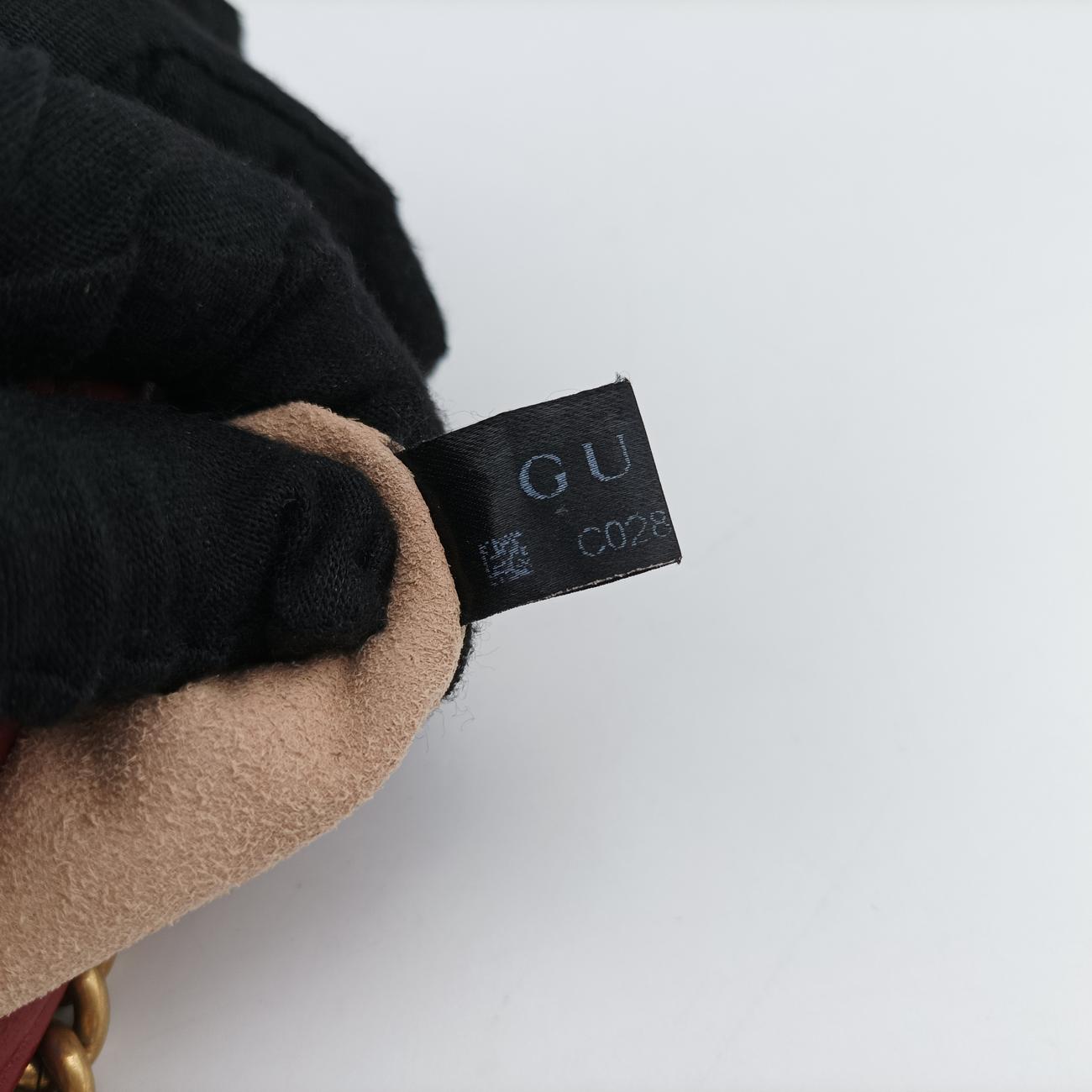 Pre-owned Gucci GG Marmont Red Leather 550154 shoulderbag | stylenewstar