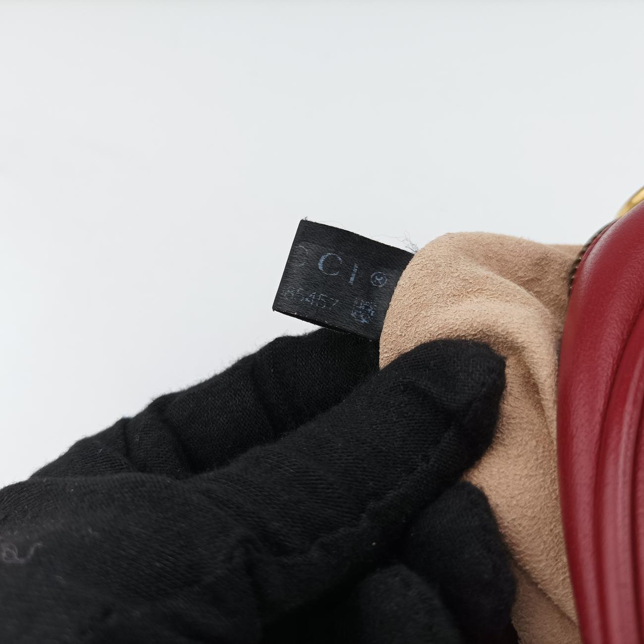 Pre-owned Gucci GG Marmont Red Leather 550154 shoulderbag | stylenewstar